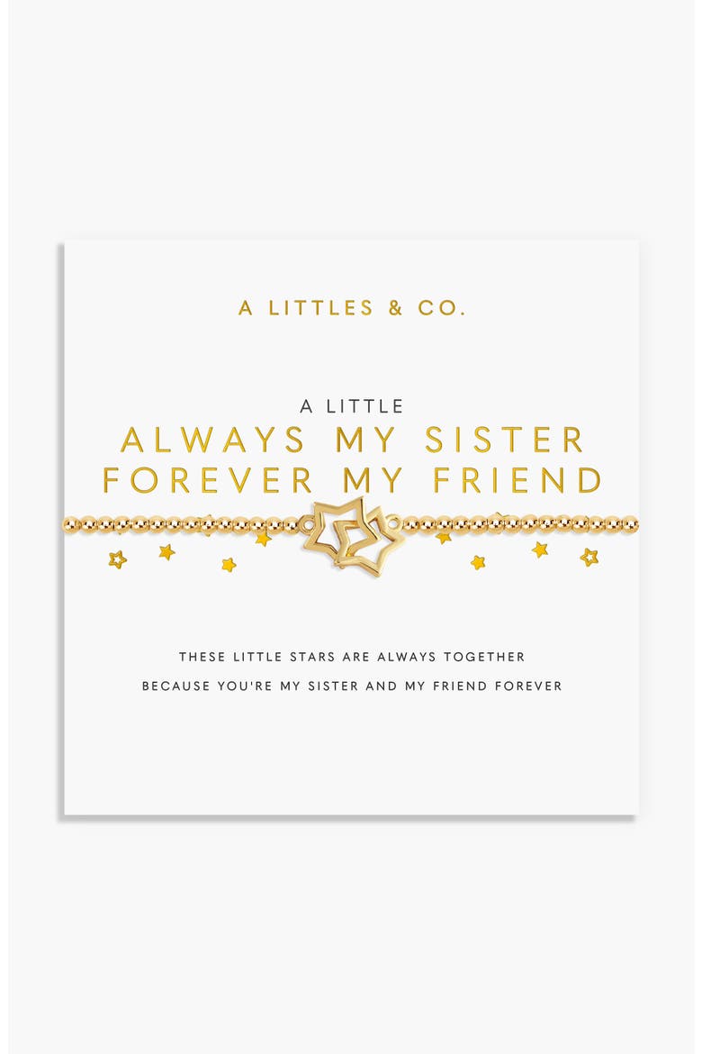 A Little 'Always My Sister, Forever My Friend' Bracelet in Gold-Tone Plating, Main, color, Metallic Gold