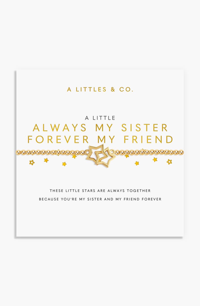 A Littles & Co A Little 'Always My Sister, Forever My Friend' Bracelet in Gold-Tone Plating, Alternate, color, Metallic Gold