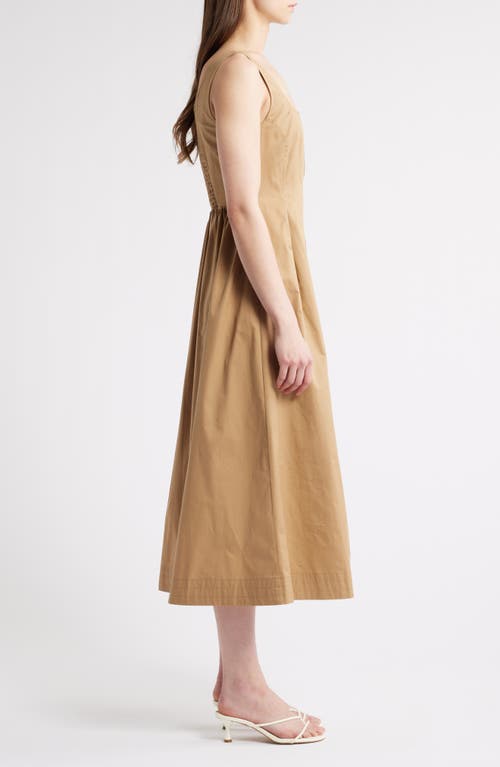 Zoe And Claire Pleated Zip Cotton Midi Dress