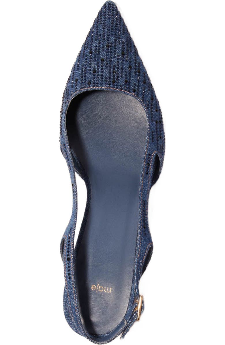 maje Slingback pump in rhinestone denim, Alternate, color,
