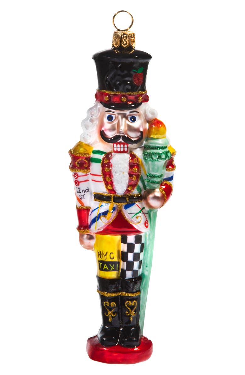 Joy to the World Collectibles New York New York Nutcracker Glass Ornament, Alternate, color, Yellow Multi