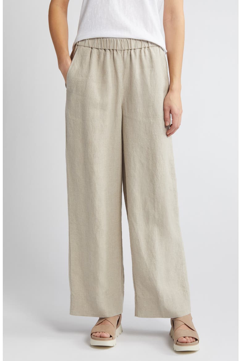 Organic Linen Wide Leg Pants, Main, color, UNDYED NATURAL