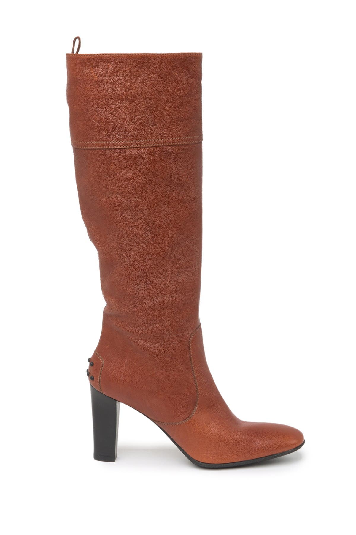 Tod's Tall Leather Block Heel Boot, Alternate, color, 