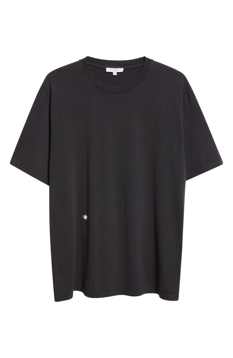 JW Anderson Embroidered Cotton T-Shirt, Alternate, color, Washed Black