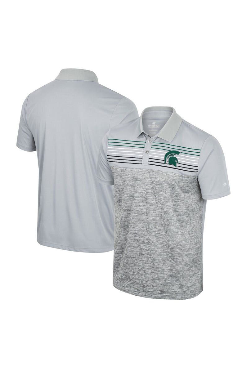 COLOSSEUM Men's Colosseum Gray Michigan State Spartans Cybernetic Polo, Alternate, color, 