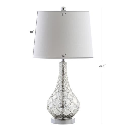 Jonathan Y Darren 25.5" Glass Led Table Lamp, Mercury Silver In Mercury Silver