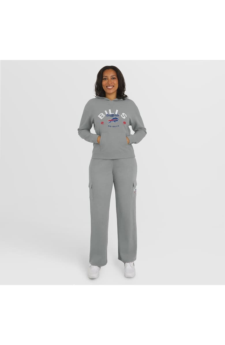 WEAR by Erin Andrews Women's WEAR by Erin Andrews Gray Buffalo Bills Waffle-Knit Long Sleeve Hooded Shirt & Pants Lounge Set, Alternate, color, Gray
