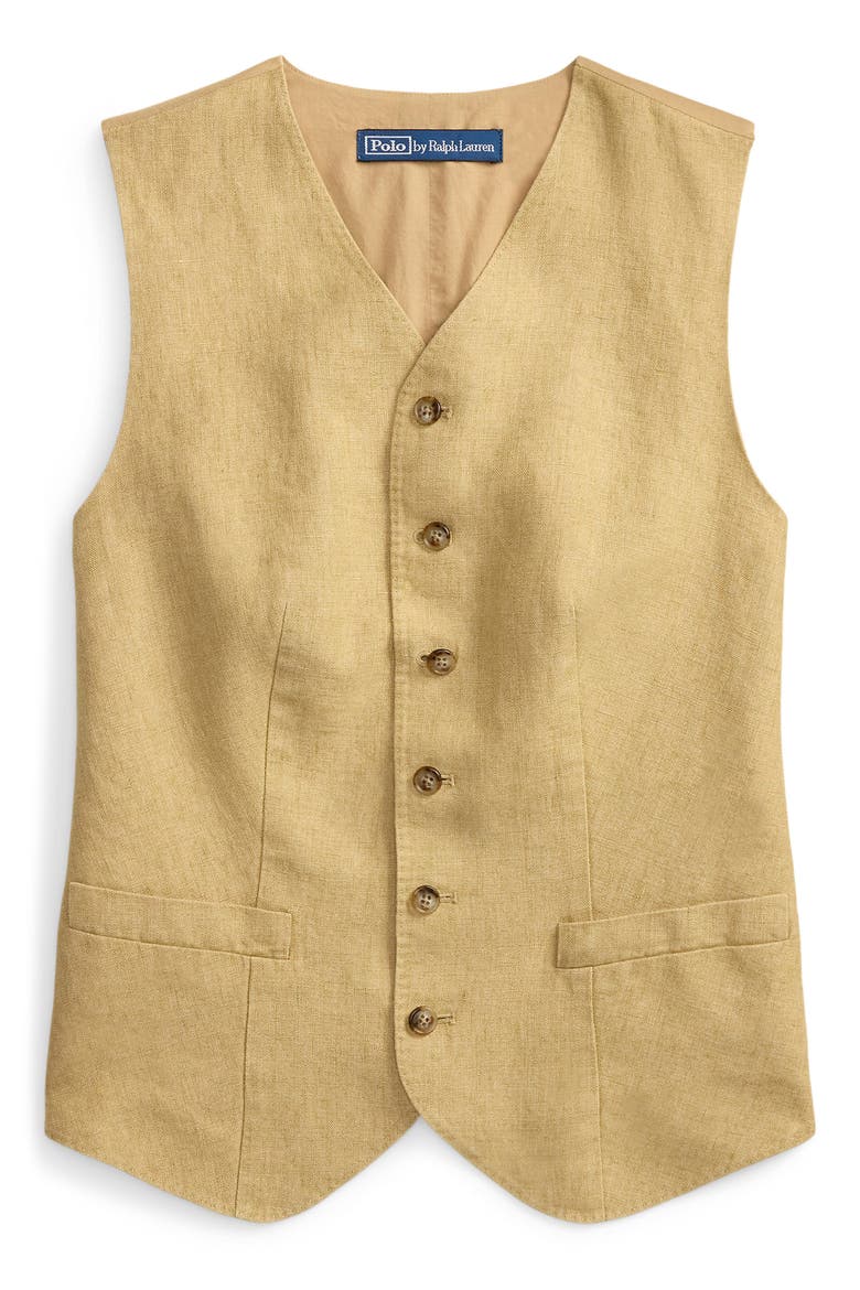 Délavé Linen & Cotton Vest, Alternate, color, CLASSIC CAMEL