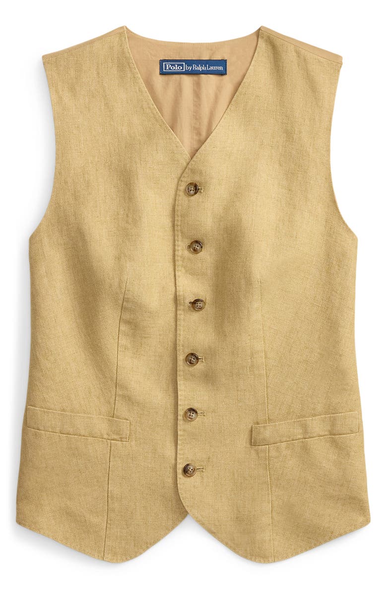 Polo Ralph Lauren Délavé Linen & Cotton Vest, Alternate, color, Classic Camel