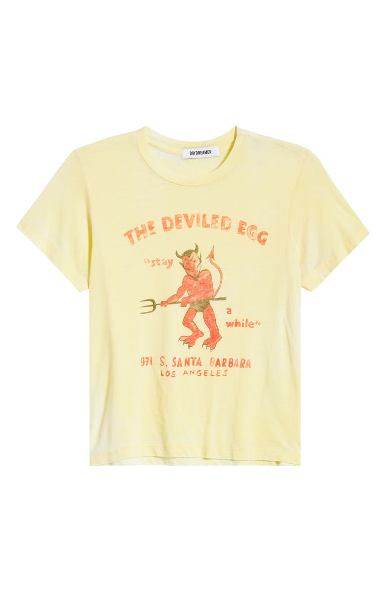 Daydreamer The Deviled Egg Burnout Graphic T-Shirt, Alternate, color, Poppy Yellow
