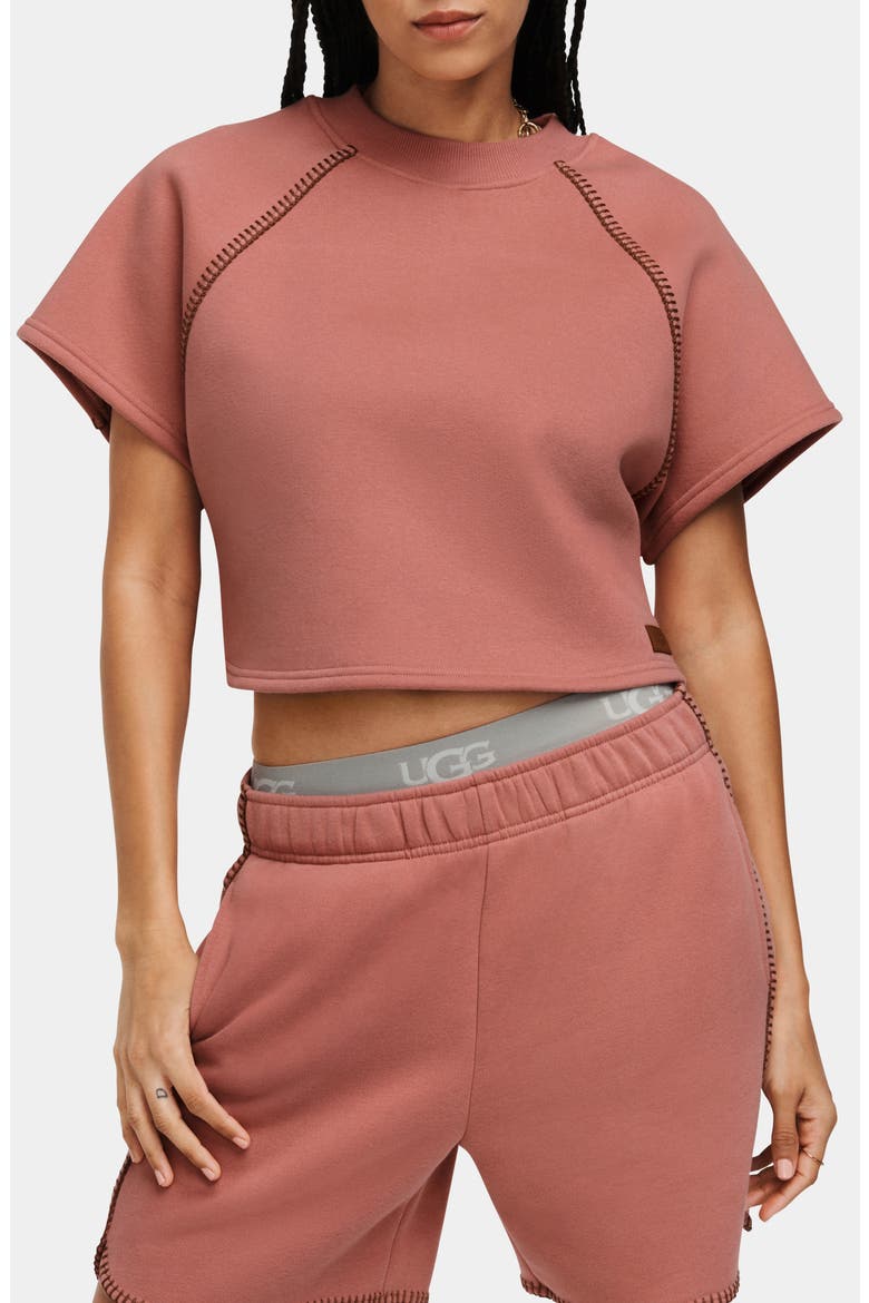 Classic Short Sleeve Crewneck Sweatshirt, Main, color, PINK DAWN