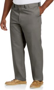 B+T Essentials Big & Tall Flat-front Twill Pants