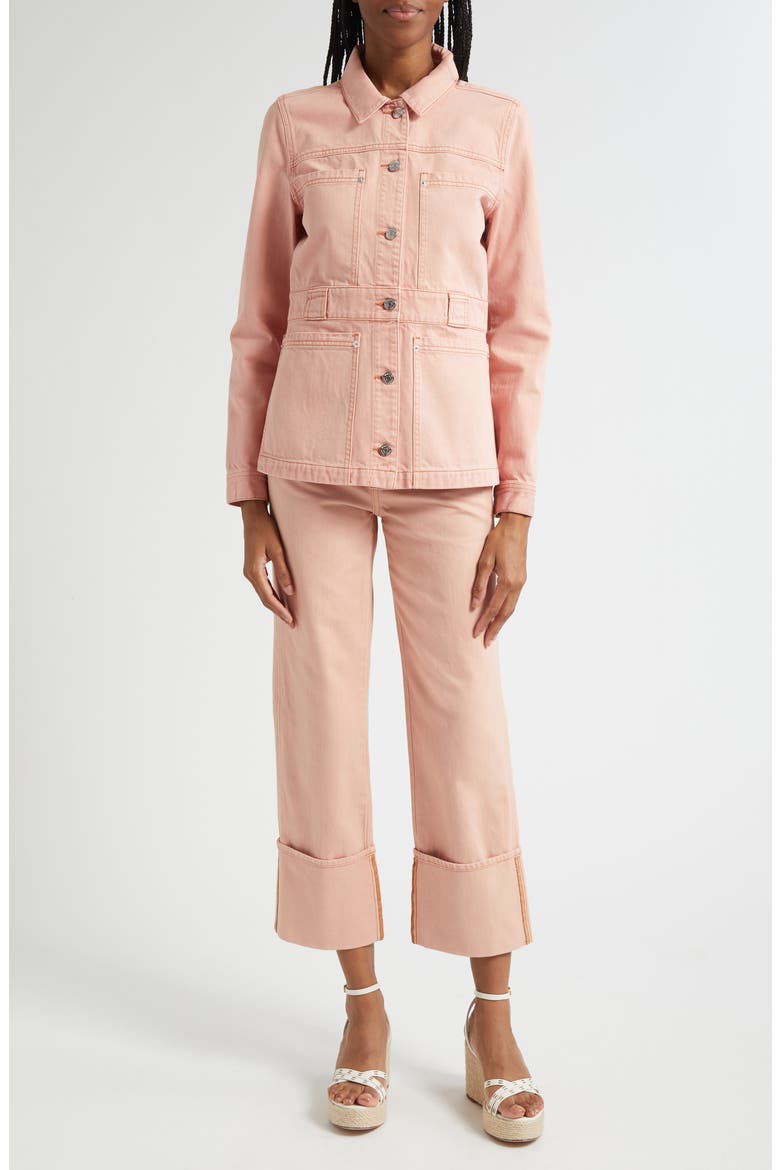Dylan Cuffed High Waist Relaxed Straight Leg Jeans, Alternate, color, PINK BLOSSOM