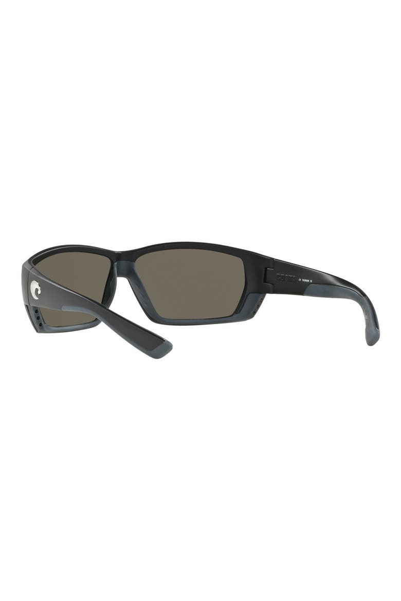 62mm Polarized Oversize Rectangular Sunglasses, Alternate, color, BLACKOUT/ BLUE MIRROR 580P