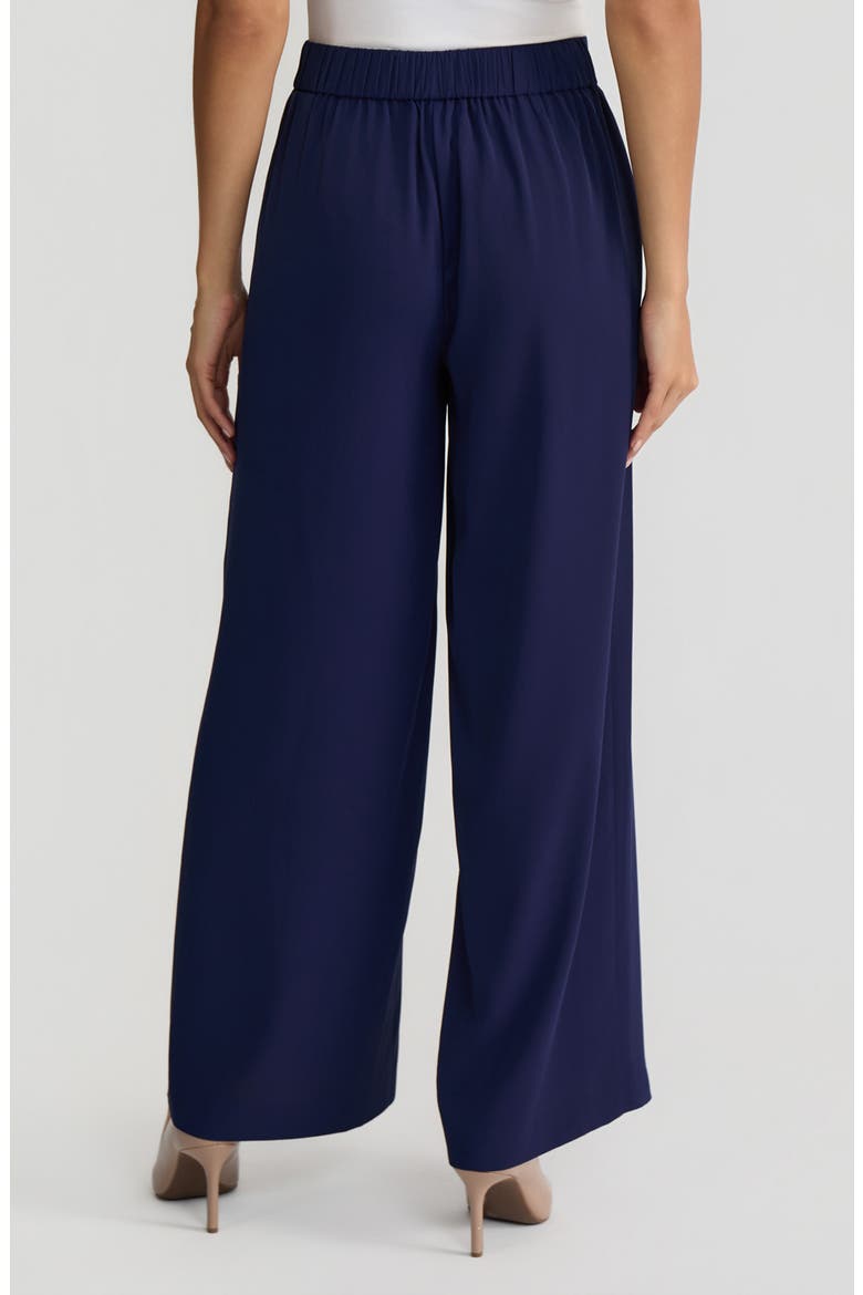 Pull-On Wide Leg Pants, Alternate, color, KASPER NAVY