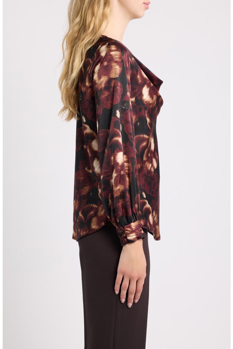 Cowl Neck Floral Print Top, Alternate, color, ANNE BLACK MULTI