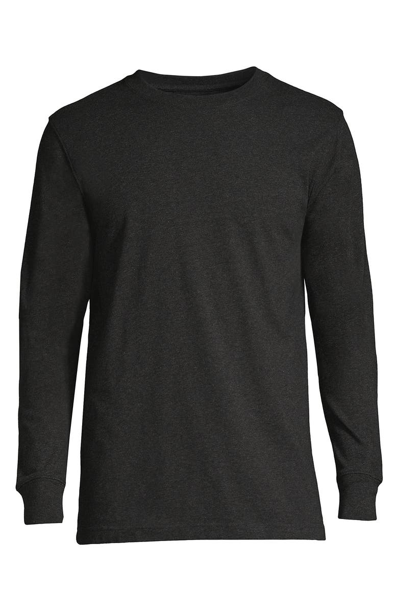 Lands' End Super-T Long Sleeve T-Shirt, Alternate, color, Dark Charcoal Heather