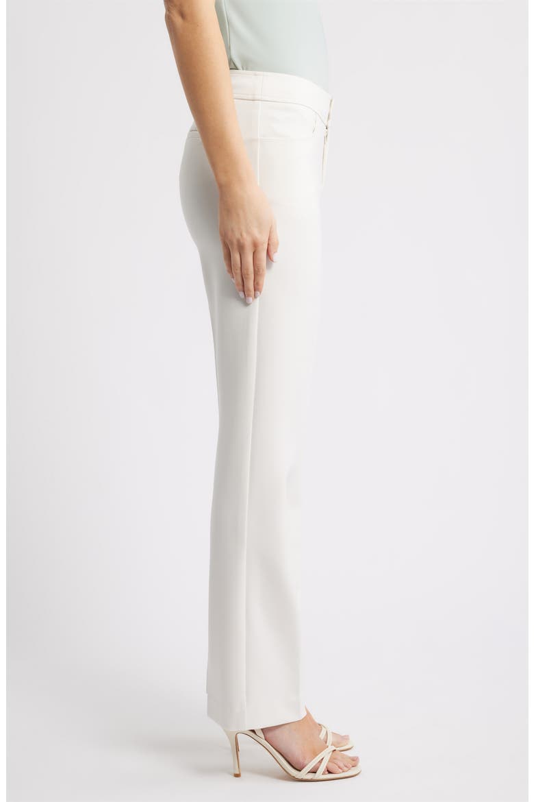 Flat Front Straight Leg Pants, Alternate, color, WHITE DOVE