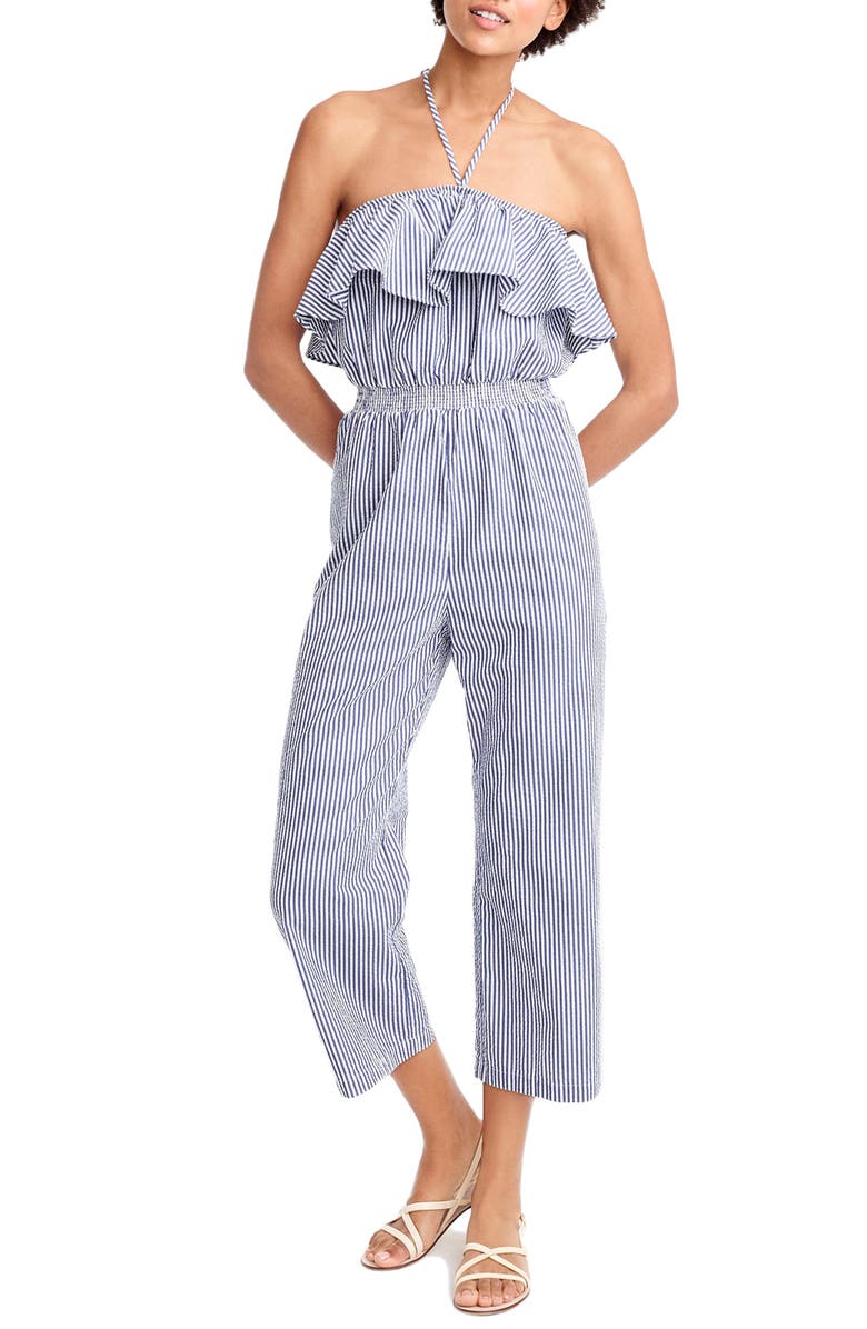 J.Crew Seersucker Jumpsuit, Main, color,