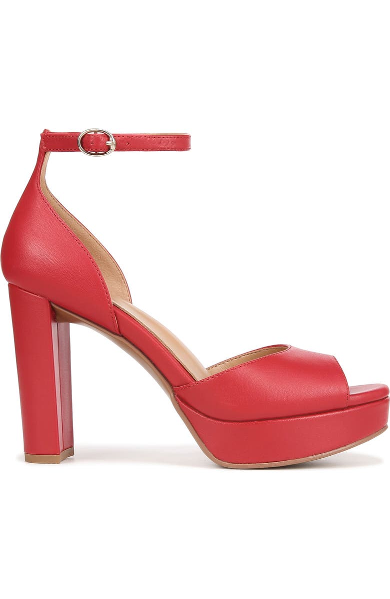Naturalizer Melina Ankle Strap Platform Sandal, Alternate, color, Crimson Red Leather