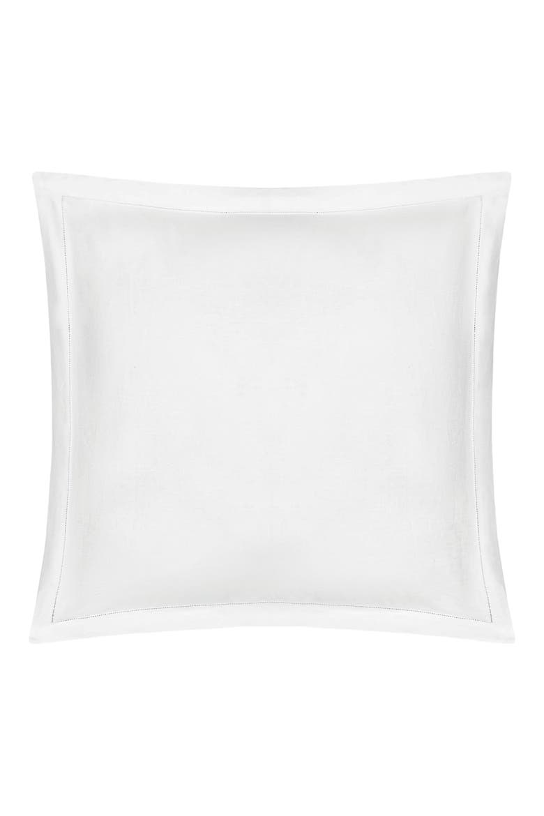 Roman Hemstitch Linen Euro Sham, Main, color, WHITE