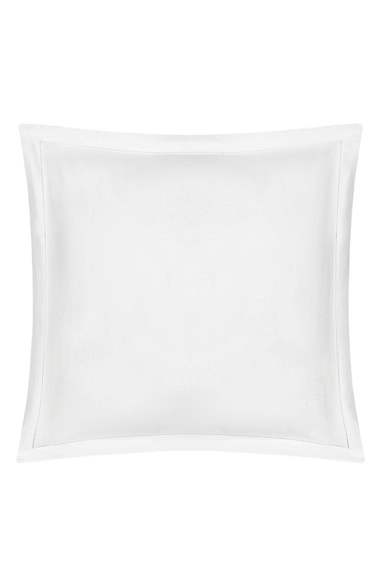 Matouk Roman Hemstitch Linen Euro Sham, Main, color, White
