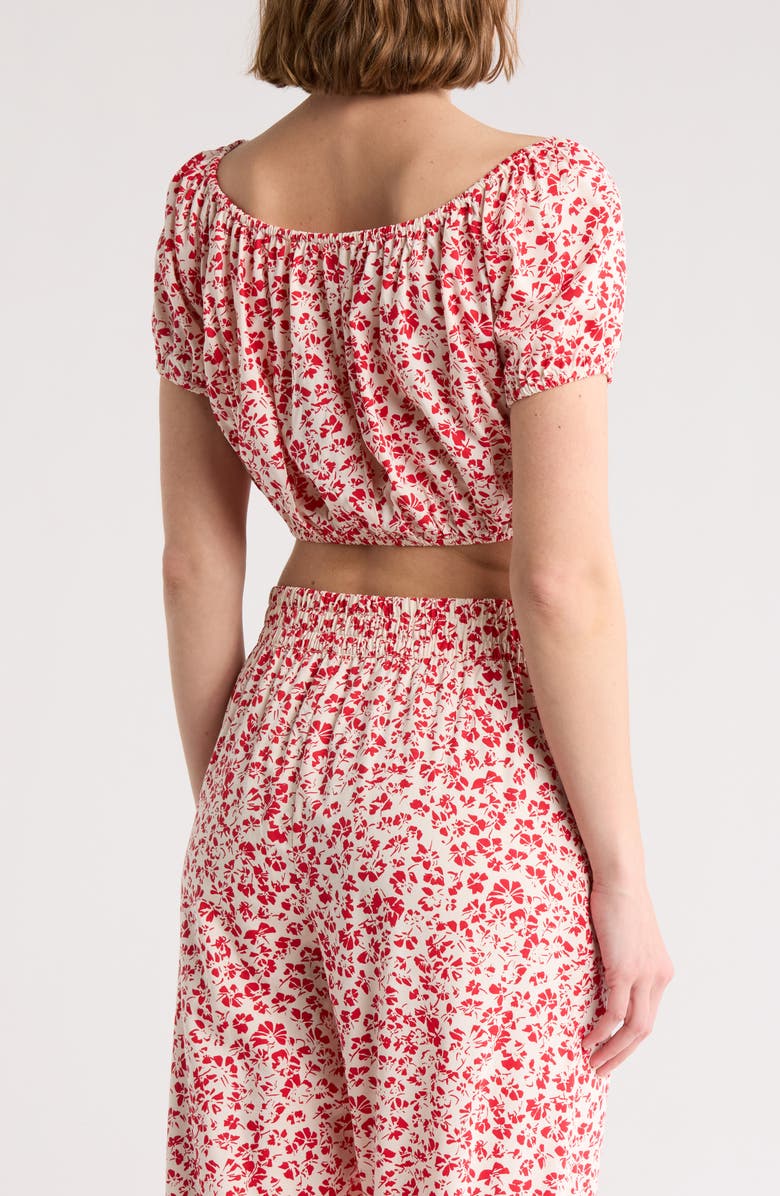 Hurley Carefree Off the Shoulder Crop Top, Alternate, color, Rococco Red