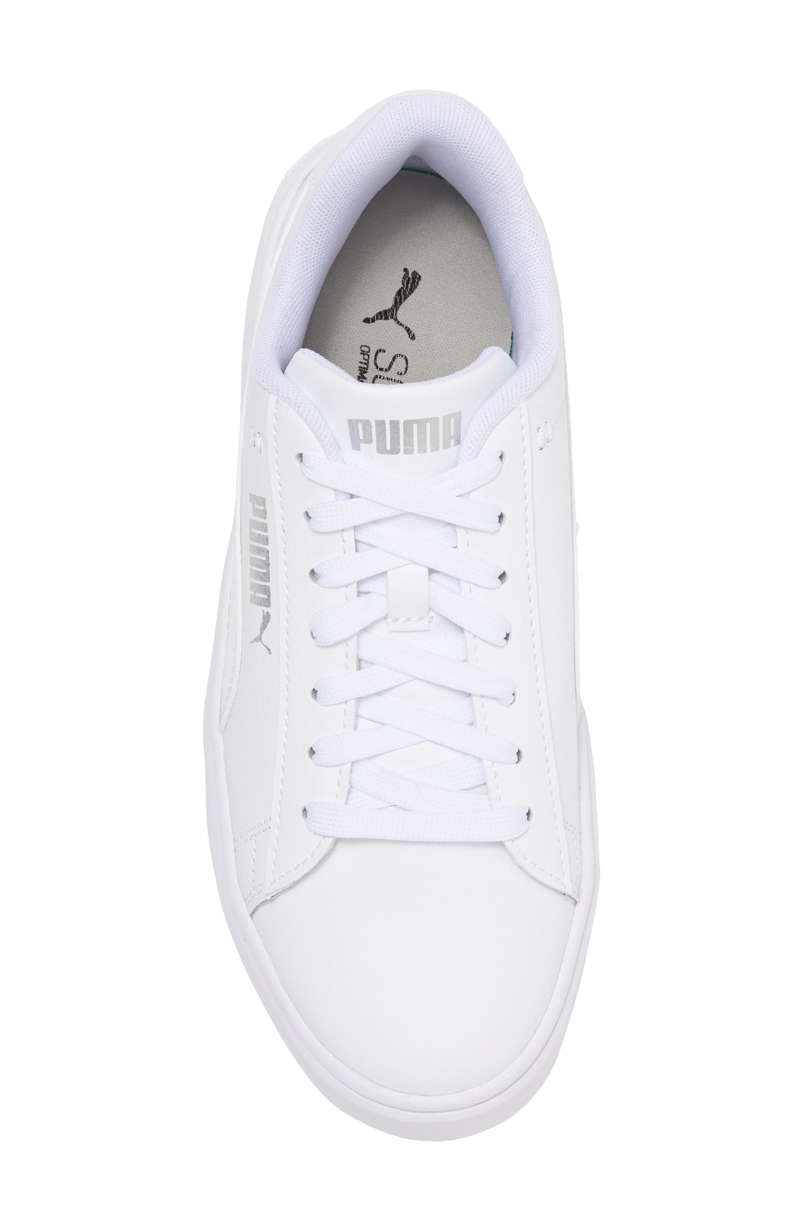 PUMA Smash V3 Snake Embossed Leather Platform Sneaker, Alternate, color, 