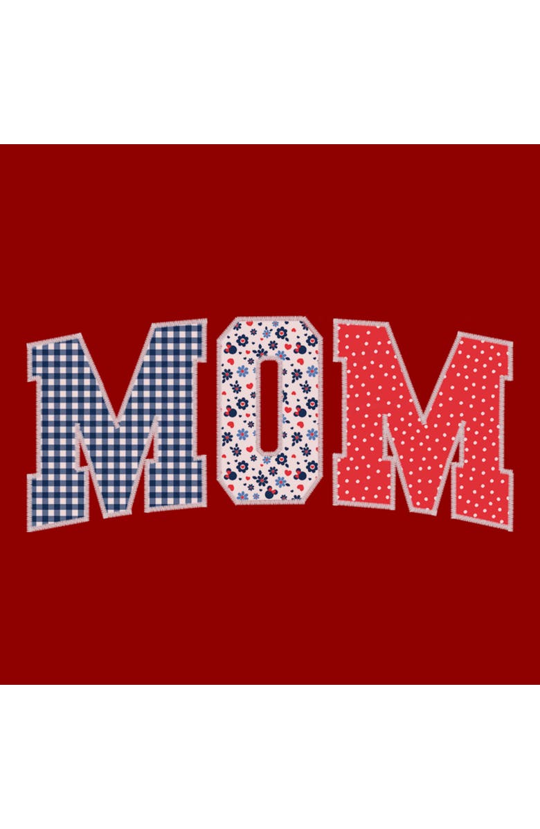 Minnie Mouse Women's Minnie Mouse Mom Three Collegiate Patterns  Graphic T-Shirt, Alternate, color, Red