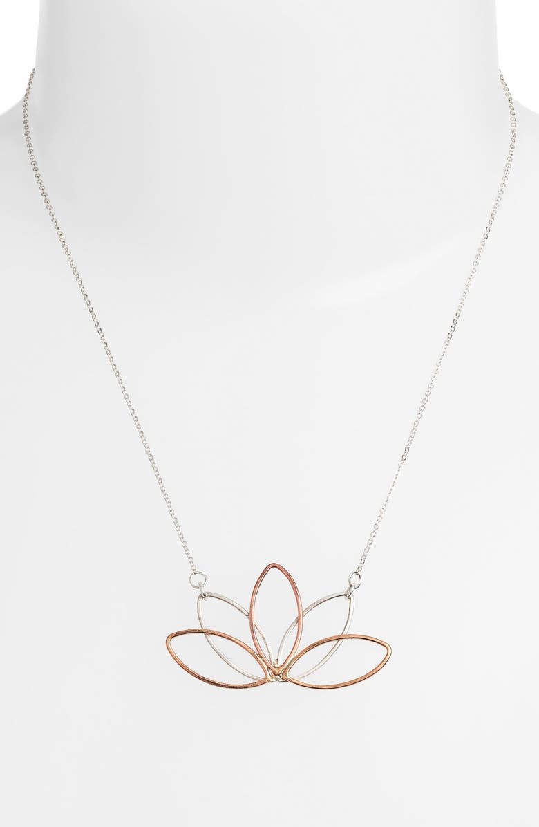 Nashelle Lotus Pendant Necklace, Alternate, color,
