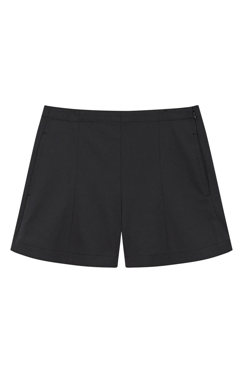 Theory High Waist Flat Front Shorts, Alternate, color, Black