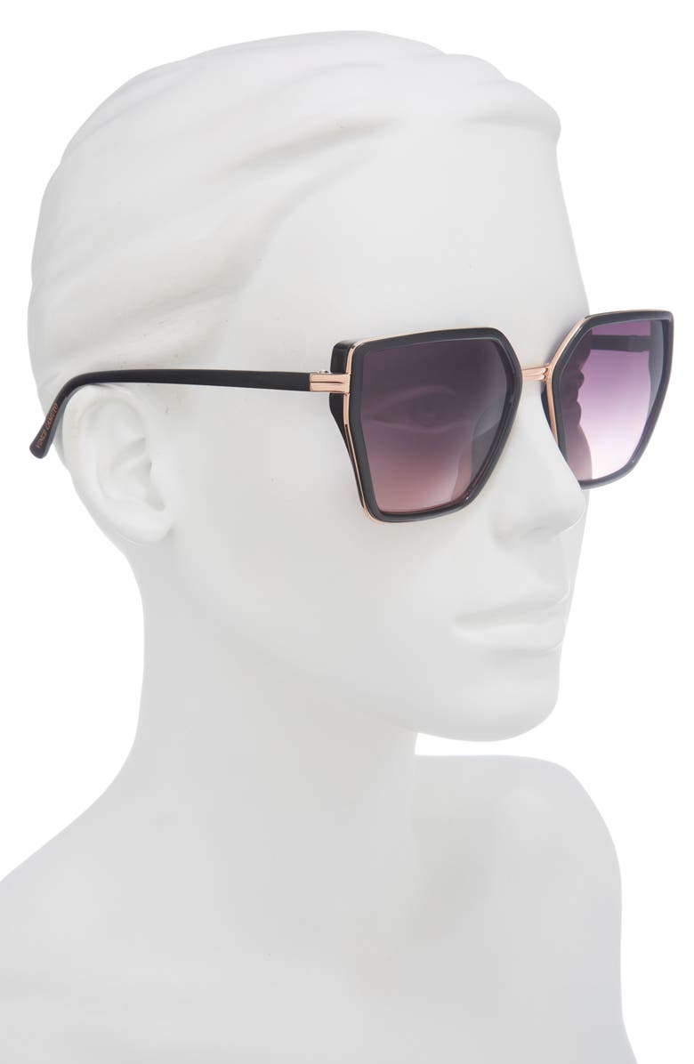 Vince Camuto 58mm Gradient Cat Eye Sunglasses, Alternate, color, Black