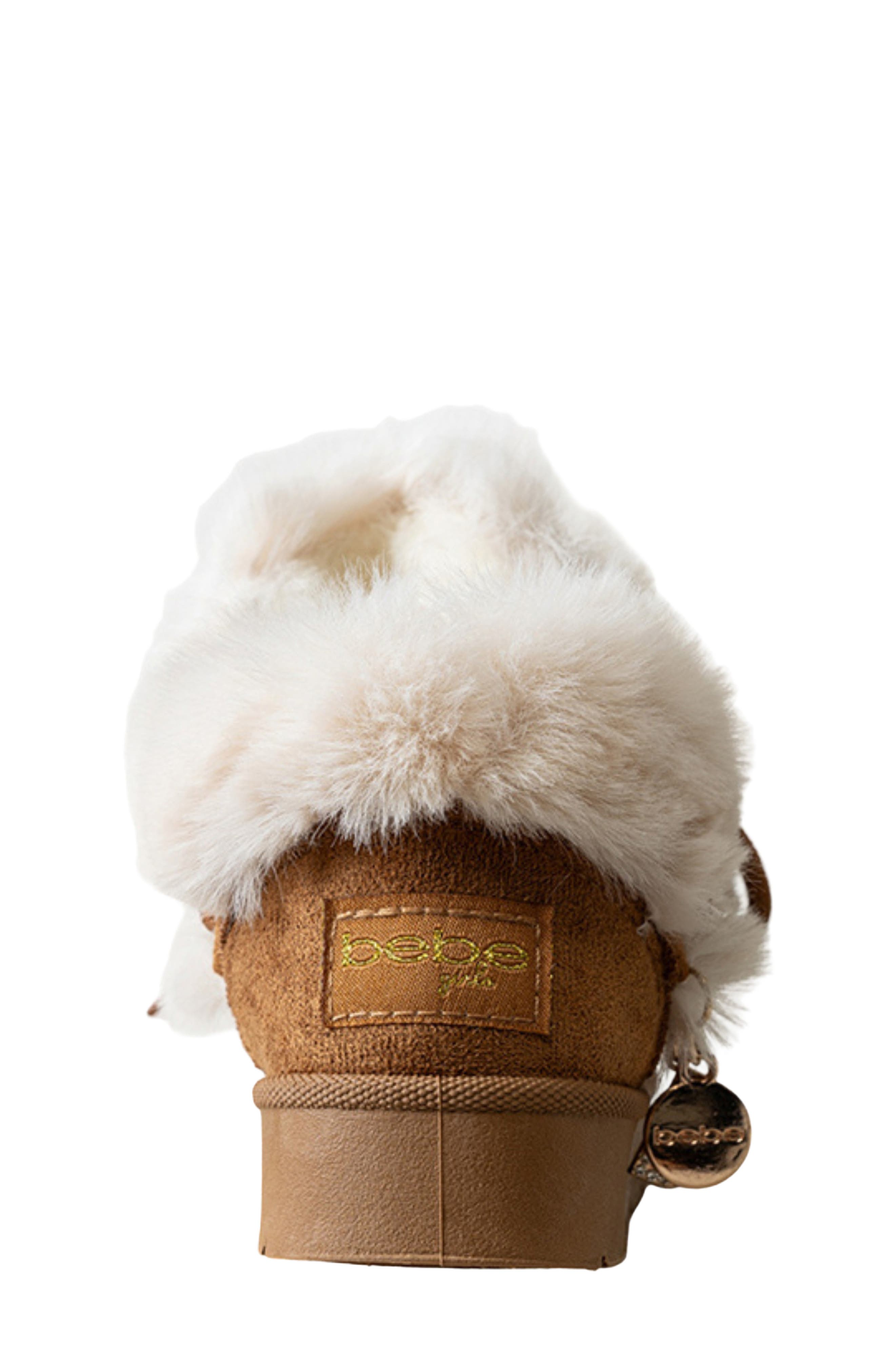 Kids' Faux Fur Trim Boot, Alternate, color, COGNAC