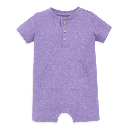 Shop Primary Baby Heathered Henley Shortie In Iris