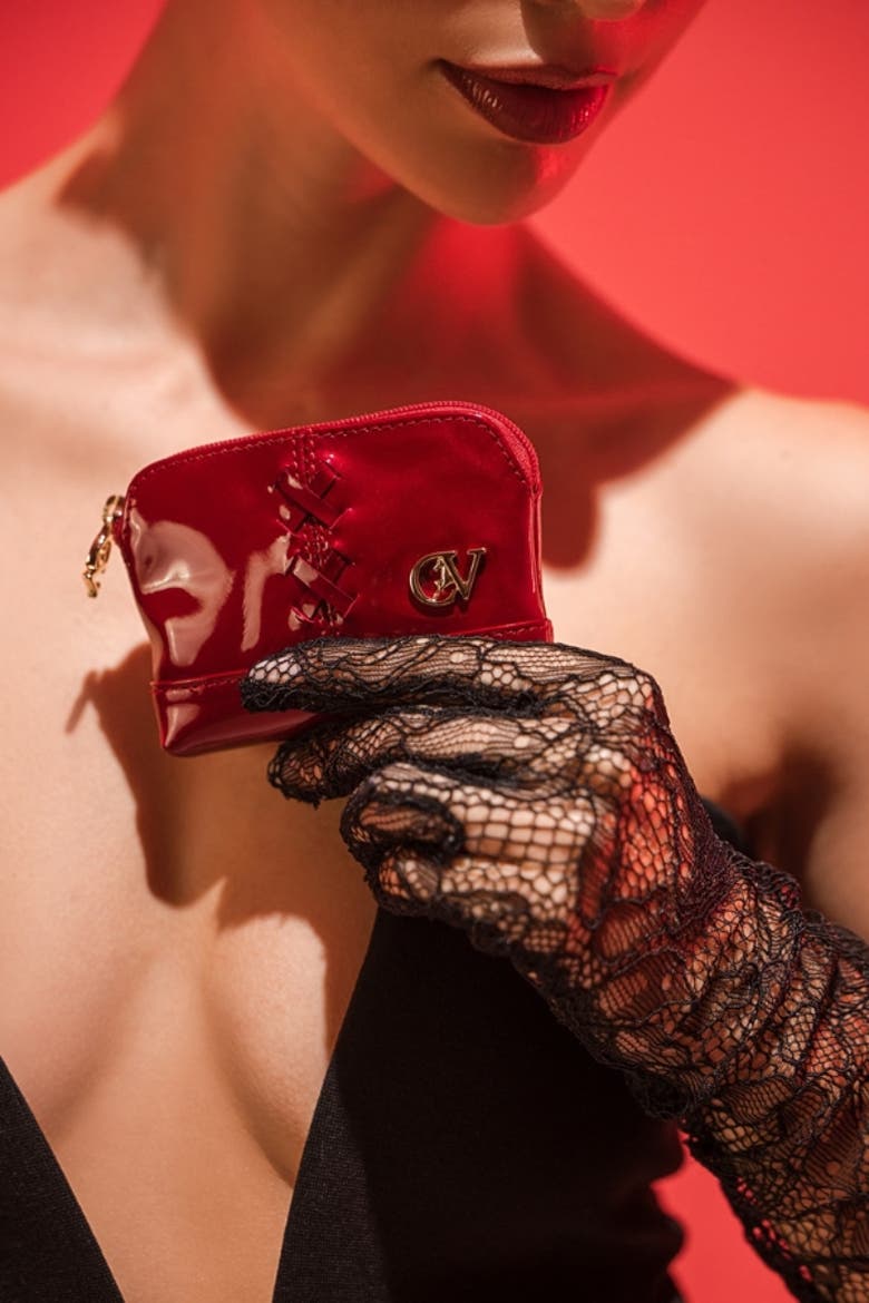 Midnight Rouge Patent Leather Coin Purse 250, Alternate, color, Red