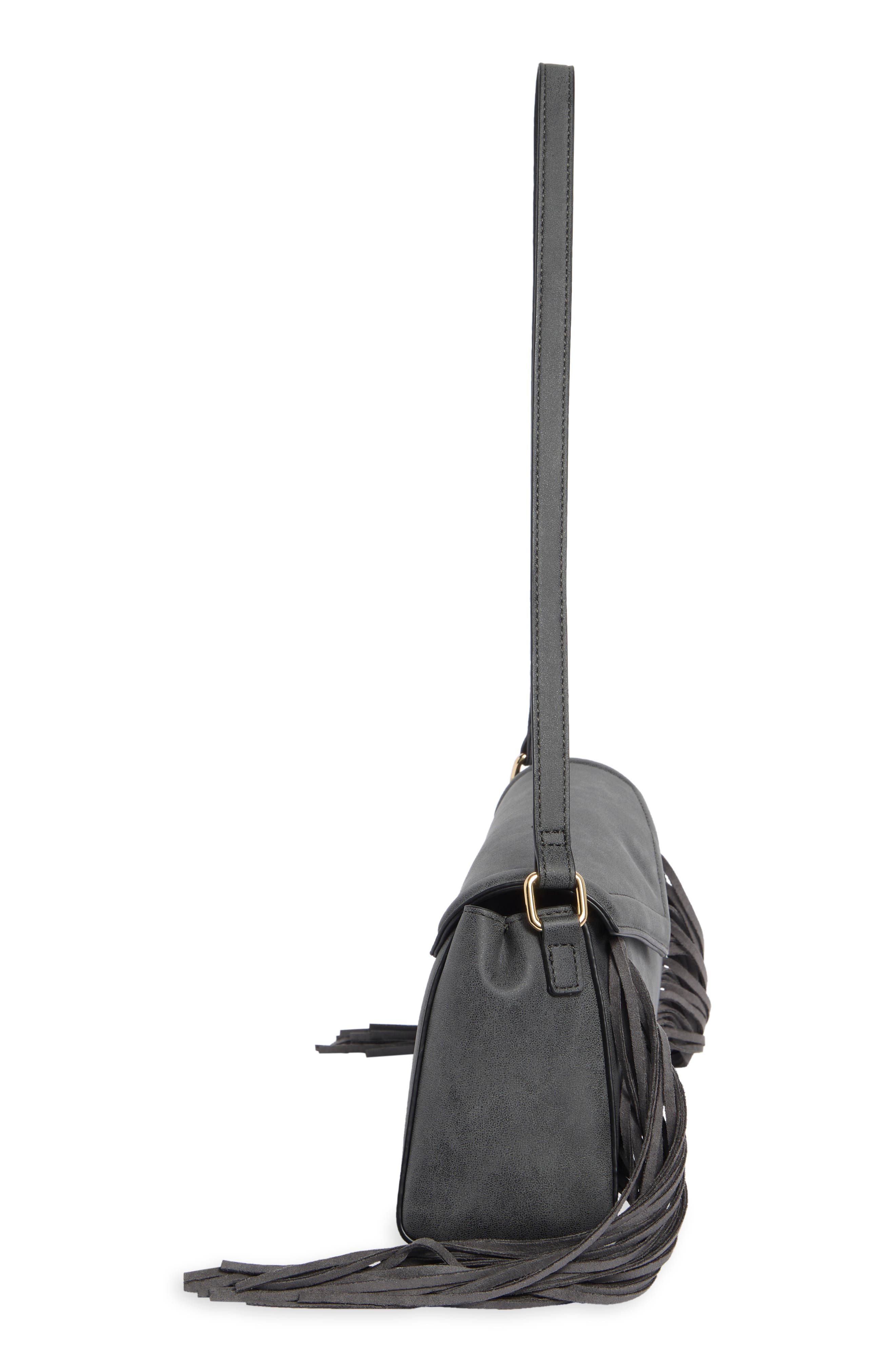 Barlowe Faux Leather Shoulder Bag, Alternate, color, BLACK