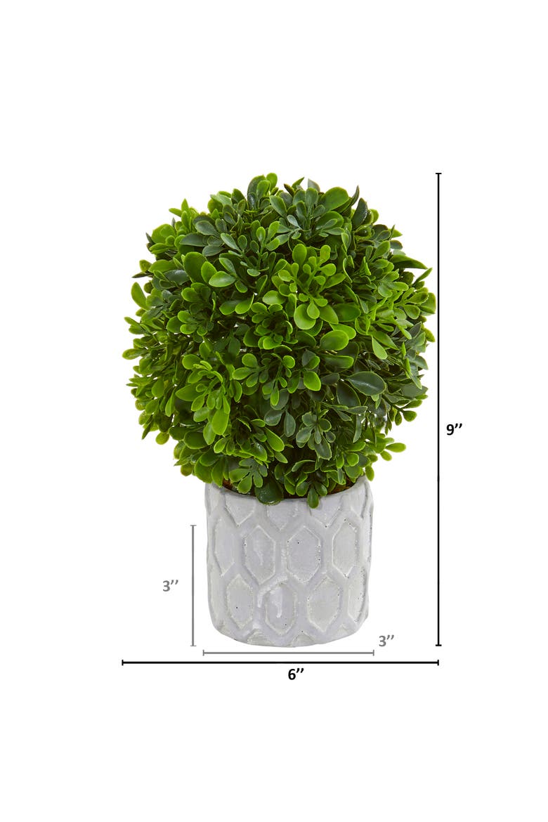 9-in Boxwood Artificial Mini Topiary, Alternate, color, Green