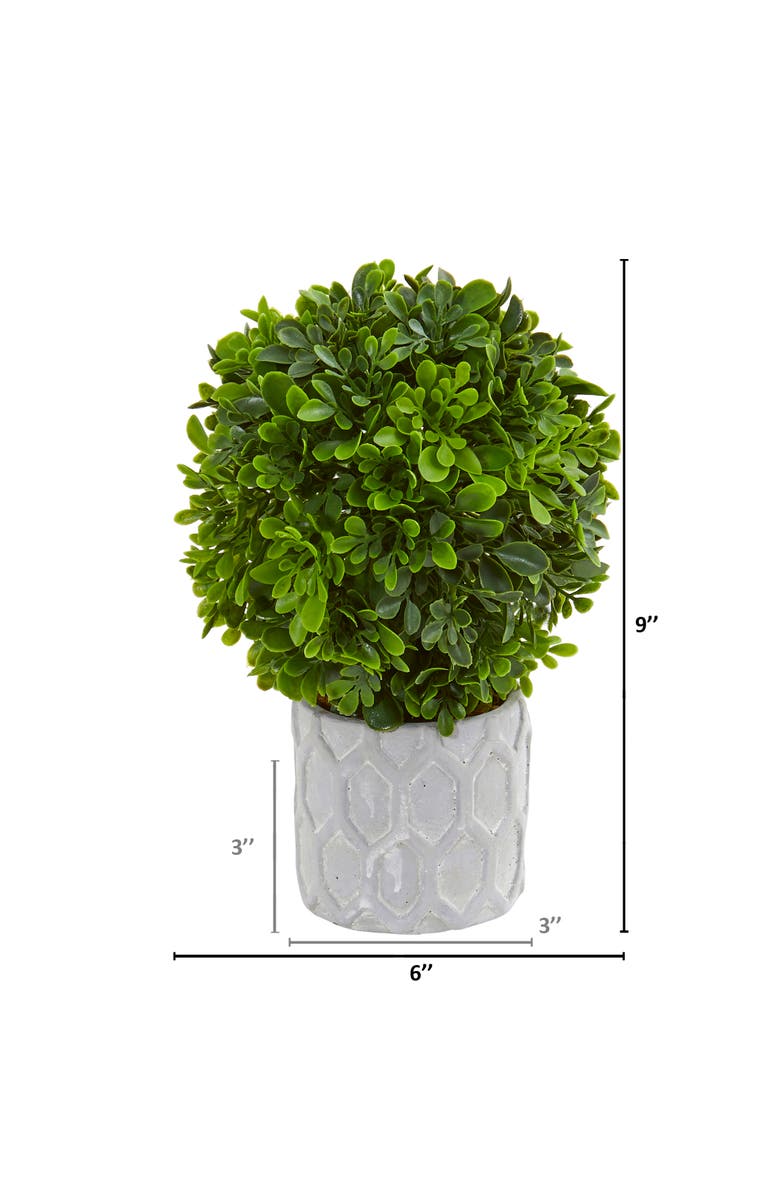 NEARLY NATURAL 9-in Boxwood Artificial Mini Topiary, Alternate, color, 