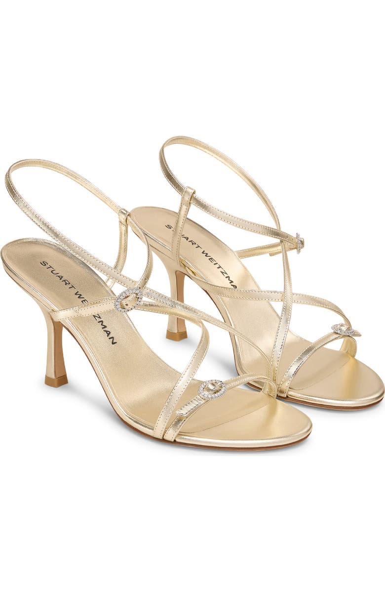 Stuart Weitzman Kensington Strappy Sandal 85, Main, color, Light Gold