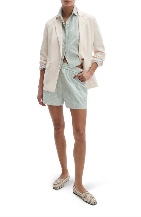 Marvin Stripe Cotton Drawstring Shorts