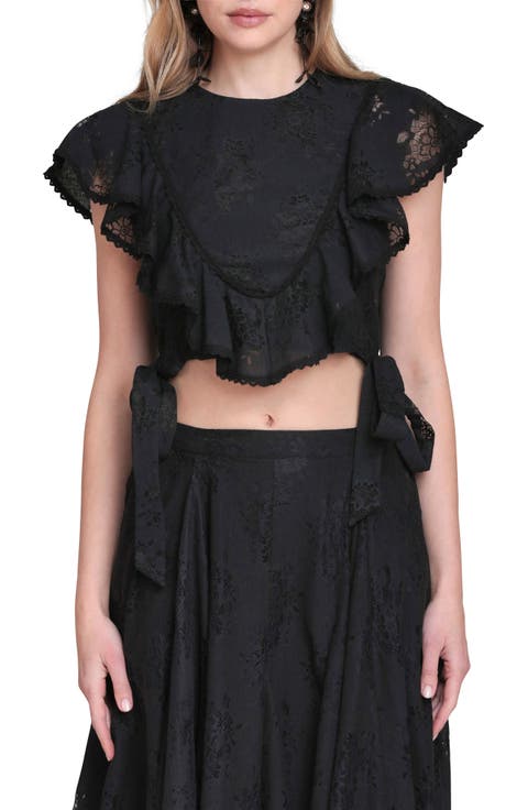 Lace & Ruffle Crop Top
