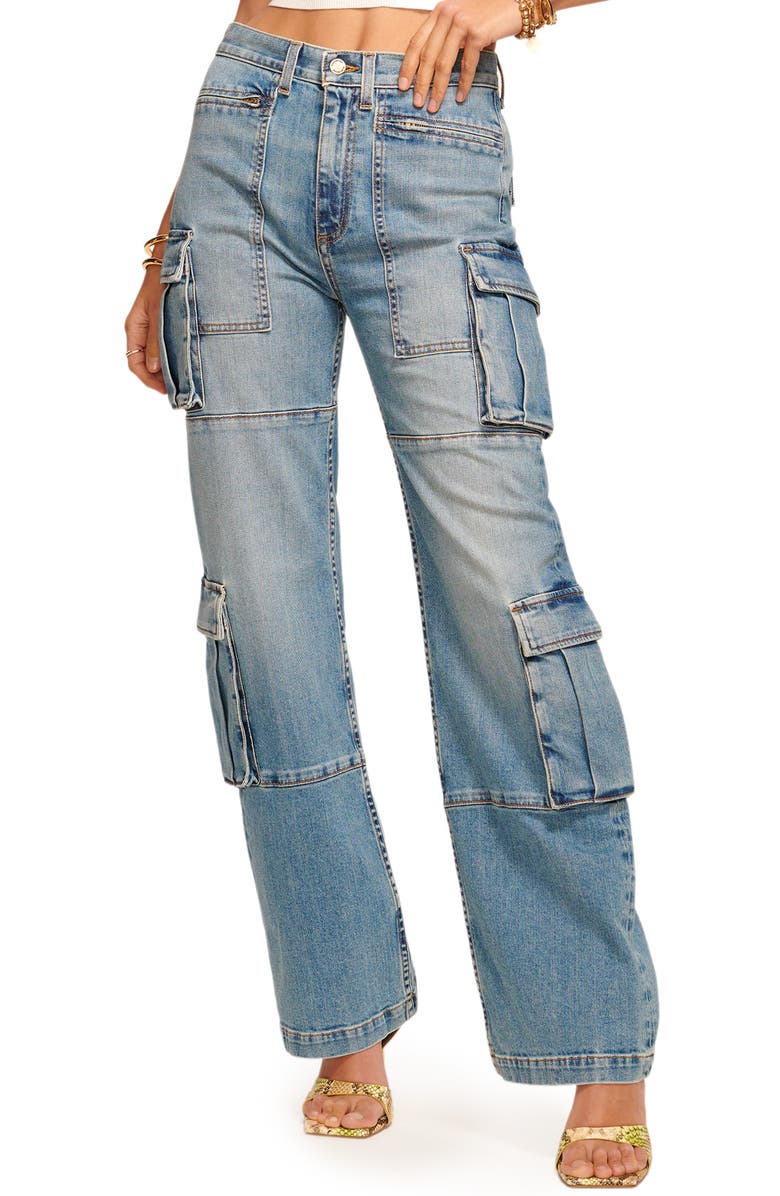 Ramy Brook Giana Cargo Jeans, Main, color, Light Wash