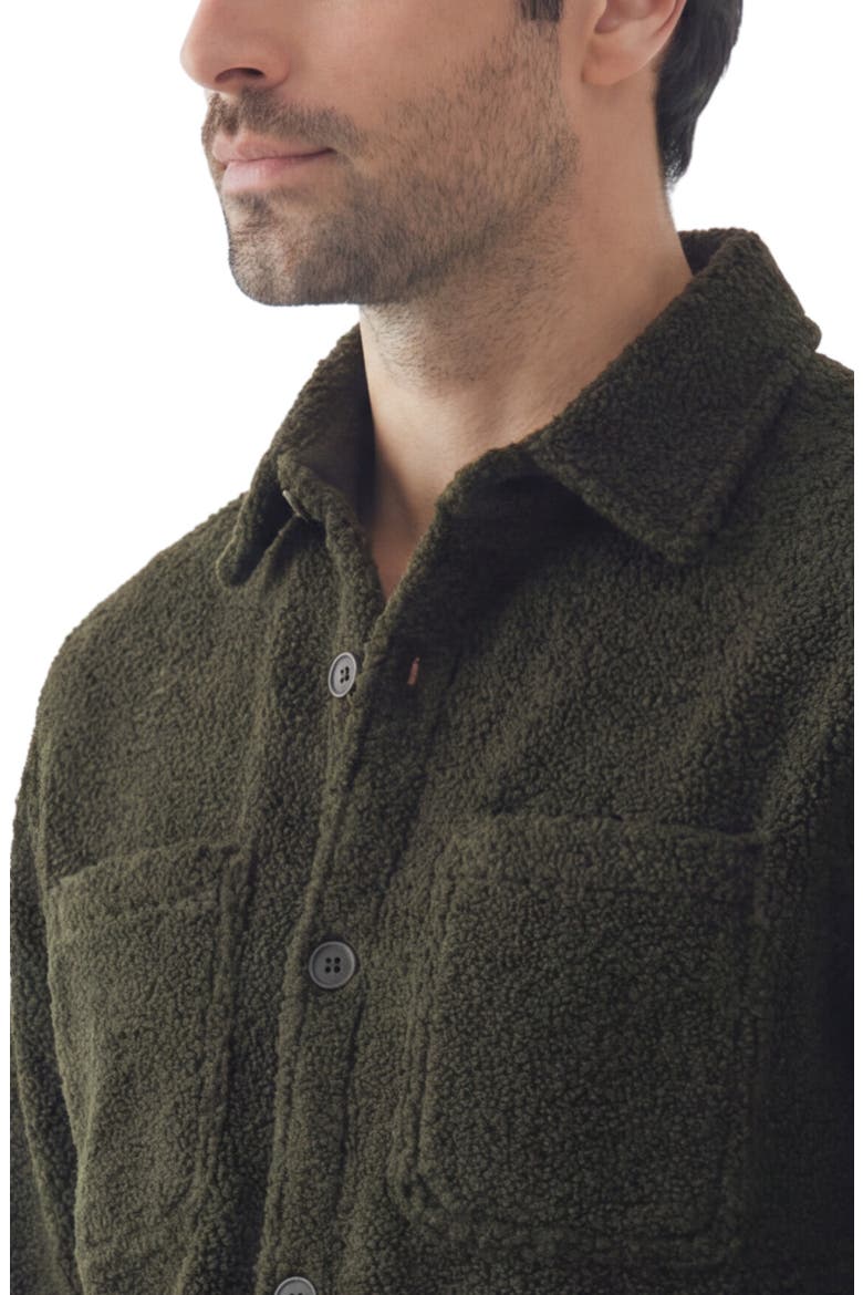 Teddy Fleece Overshirt, Alternate, color, 30 FADED GREEN