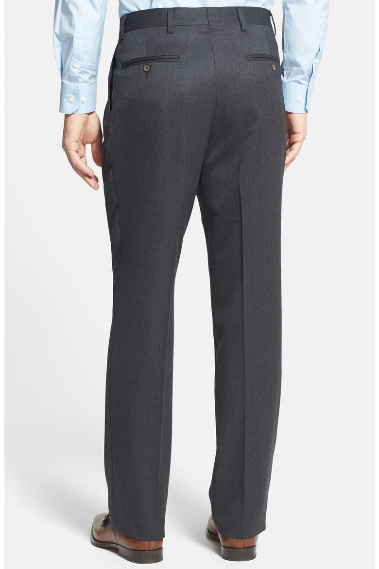 Pleated Classic Fit Wool Gabardine Dress Pants, Alternate, color, CHARCOAL
