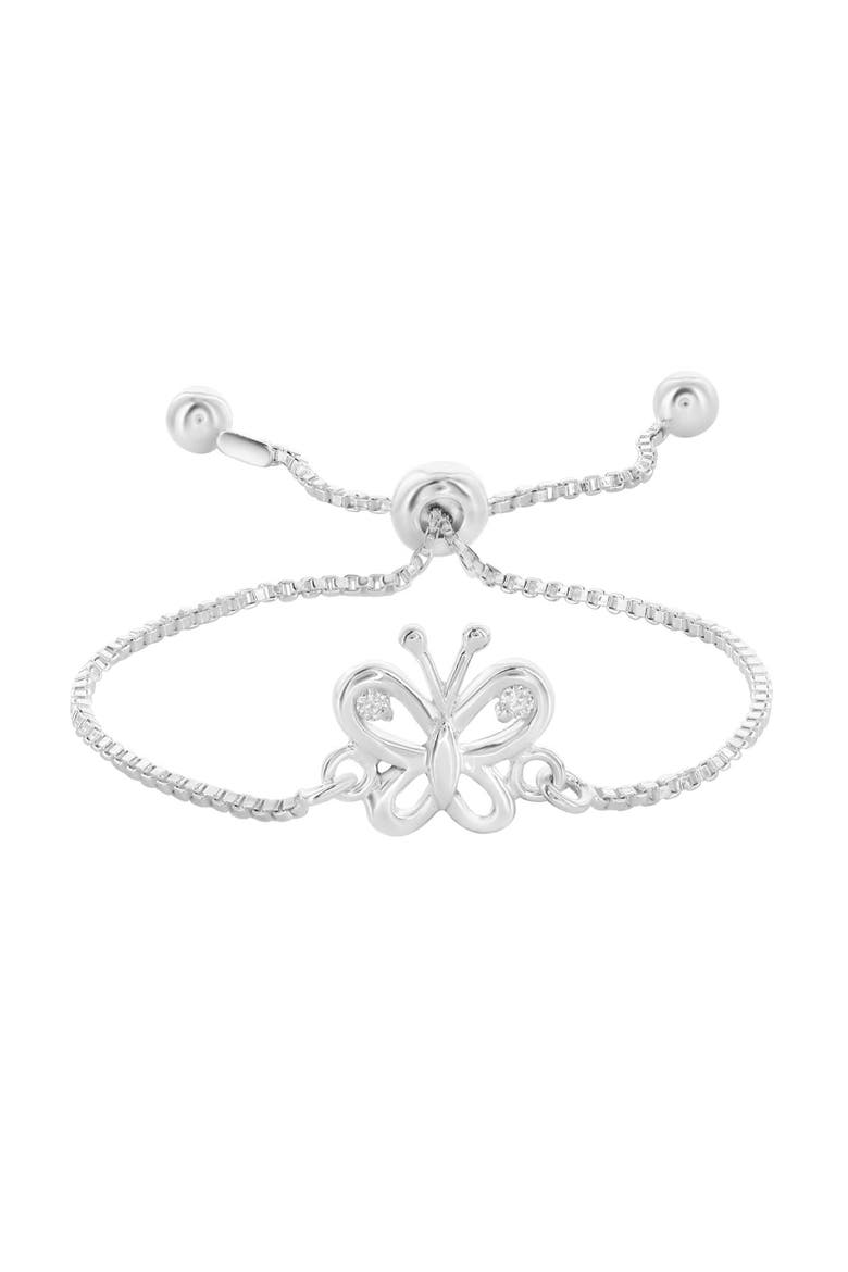 Sterling Silver Adjustable Butterfly Bracelet, Main, color, Silver