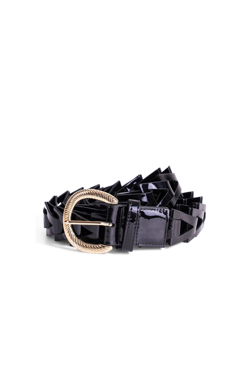 JURGI Triangle Loop Belt Patent Leather, Alternate, color, Black