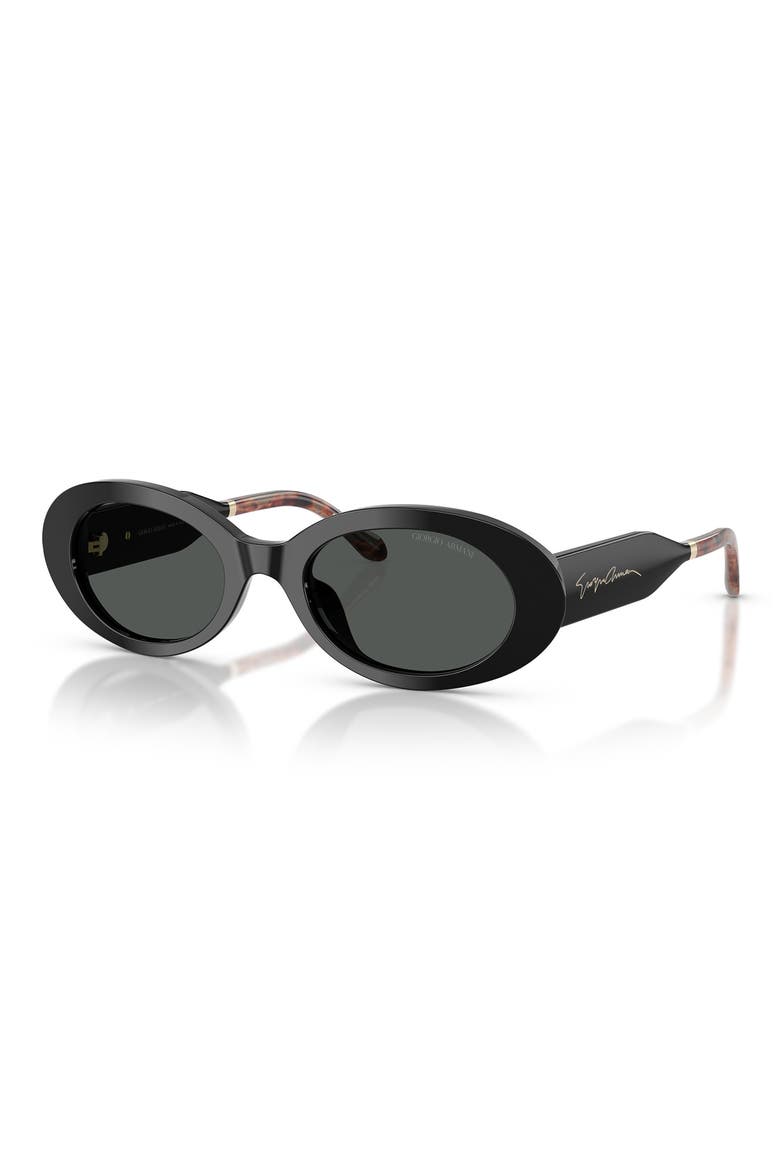 52mm Oval Sunglasses, Alternate, color, BLACK/ DARK GREY