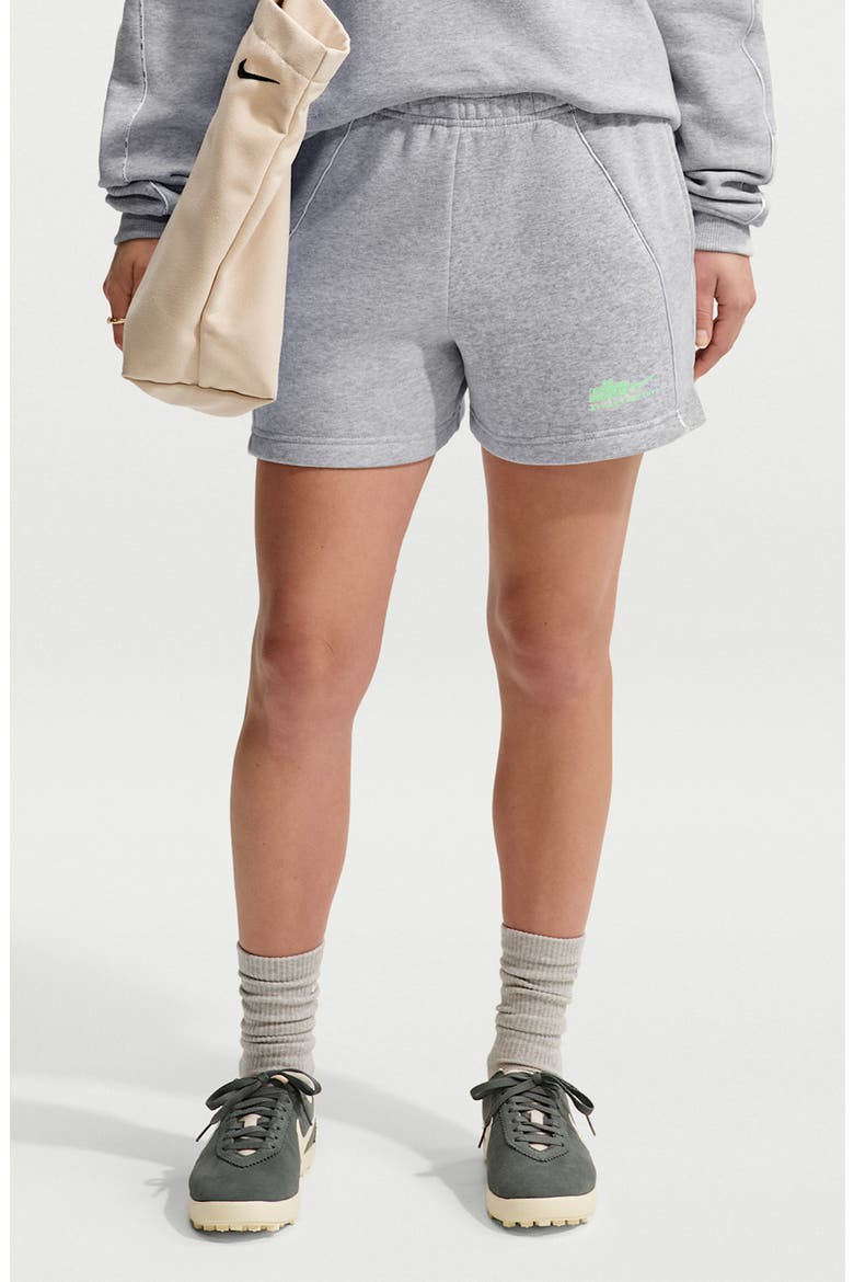 Performance Knit Shorts, Main, color, GREY HEATHER/ ILLUSION GREEN
