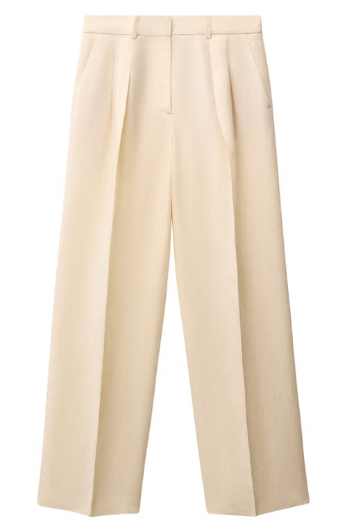 Mango Pleat Front Straight Leg Suit Pants