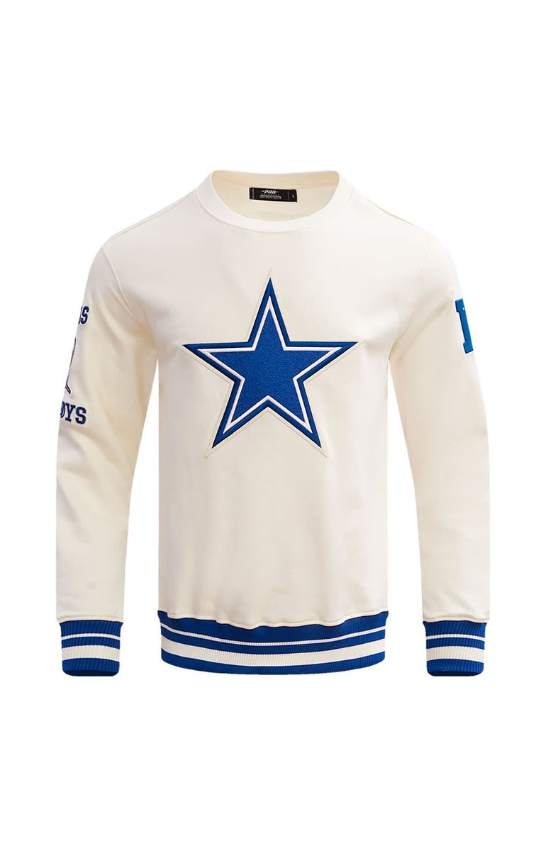 PRO STANDARD Men's Pro Standard Cream Dallas Cowboys Retro Classics Fleece Pullover Sweatshirt, Alternate, color, 